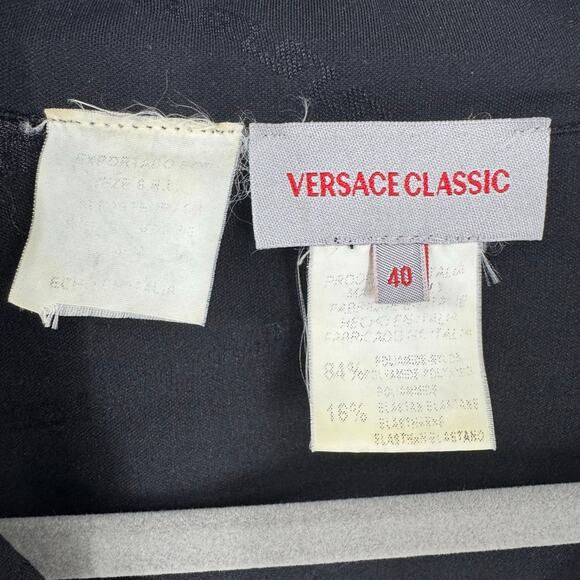 VTG Versace Classic Faux Wrap Top 40 S Black Chain Old Money Equestrian Y2K Prep - Picture 8 of 11
